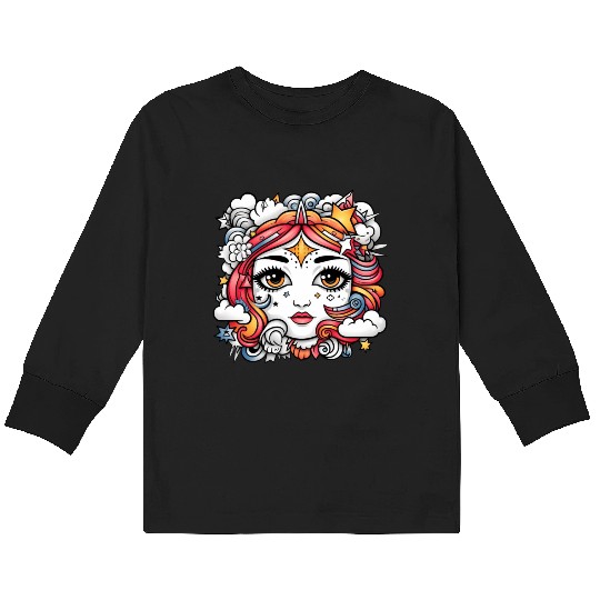 Celestial girl Kids Long Sleeve T Shirts