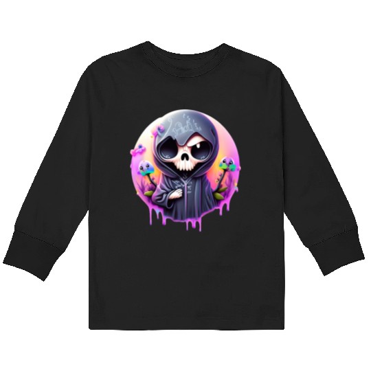 Grim Reaper Kids Long Sleeve T Shirts