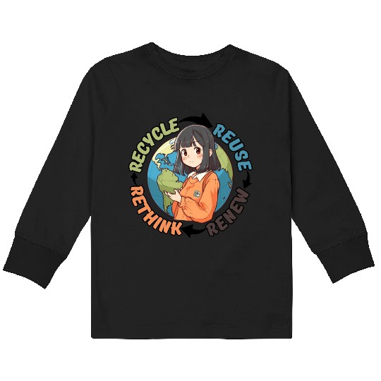 Recycle Reuse Renew Rethink Kids Long Sleeve T Shirts