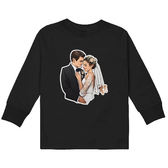 Flat Card Wedding Kids Long Sleeve T Shirts