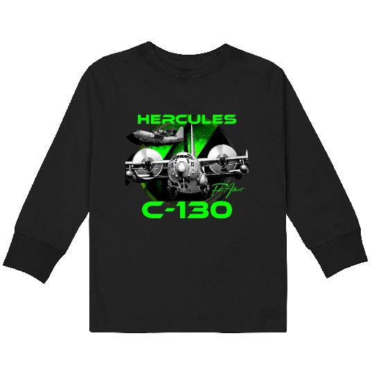 C-130 Hercules Military Aircraft Kids Long Sleeve T Shirts