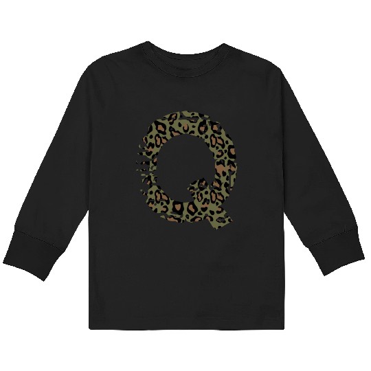 Q army camo design Kids Long Sleeve T Shirts
