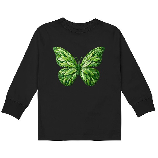 Verdant Leafwing Monarch Butterfly Kids Long Sleeve T Shirts