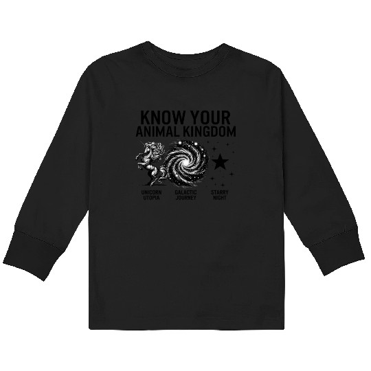 Magical Kids Long Sleeve T Shirts, Know Your Animal Kingdom Unicorn