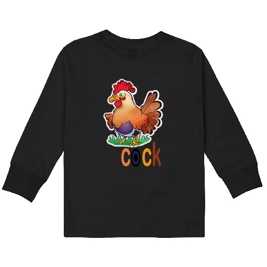 cute cock animal Kids Long Sleeve T Shirts