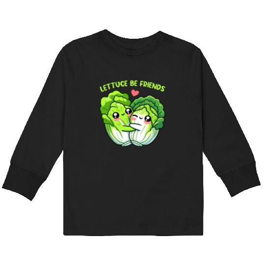 Lettuce Be Friends | Vegan Food Kids Long Sleeve T Shirts