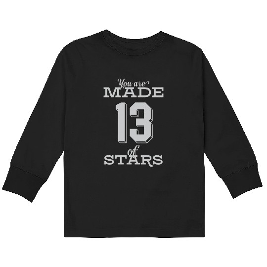 Celestial Origin Number Thirteen Star Design Kids Long Sleeve T Shirts