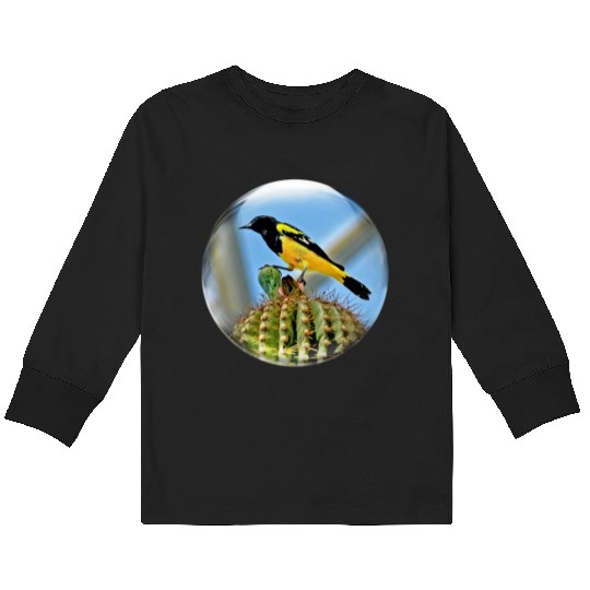 Life In a Bubble Collection-Domed Bird in Glass Kids Long Sleeve T Shirts