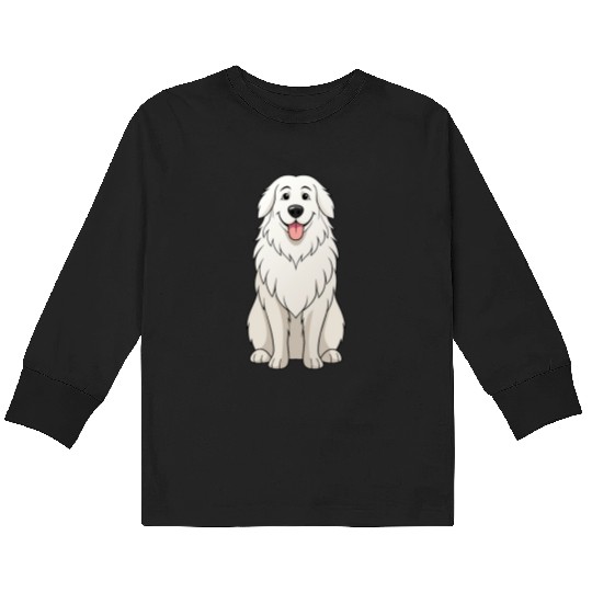 Serene Great Pyrenees Mom - Funny Art Print Kids Long Sleeve T Shirts