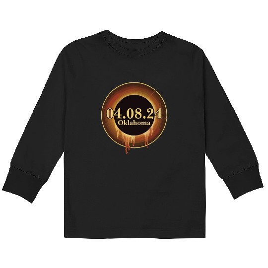 Total Solar Eclipse Path of Totality Oklahoma Kids Long Sleeve T Shirts