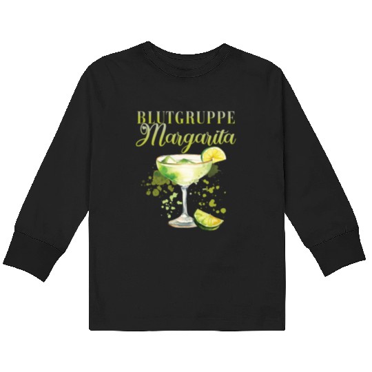 Blutgruppe Margarita Tequila Stag Party Kids Long Sleeve T Shirts