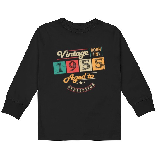 Original 1955 Vintage - 1955 Birthday Gift Kids Long Sleeve T Shirts