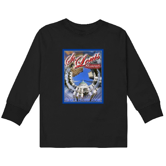 Historic Downtown St. Louis Arch & Courthouse Kids Long Sleeve T Shirts