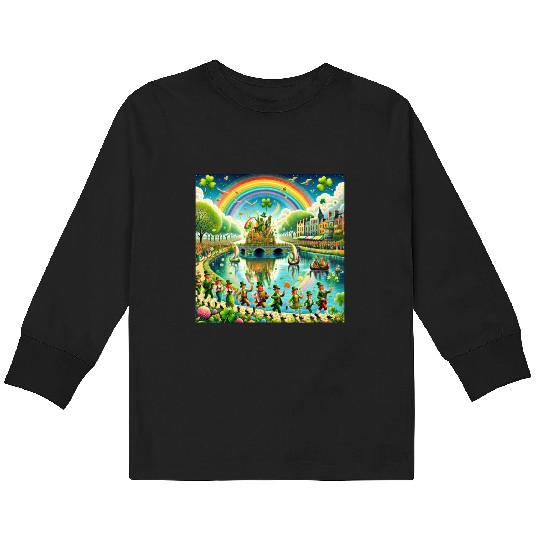St. Patrick's Reflections Luck of the Irish Kids Long Sleeve T Shirts