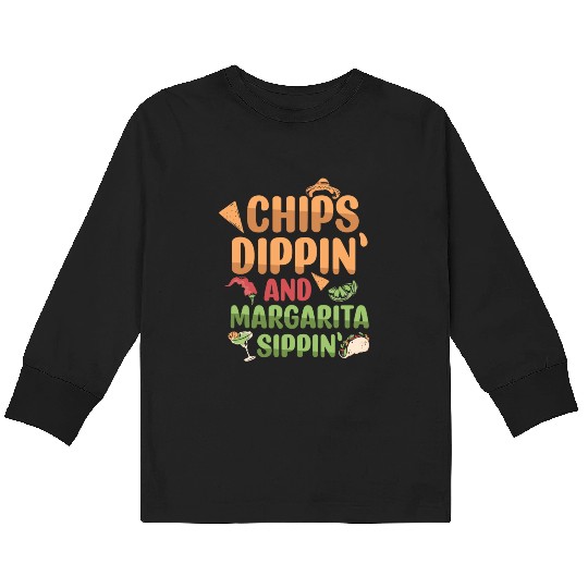 Margarita Sippin' Summer Vibes Kids Long Sleeve T Shirts