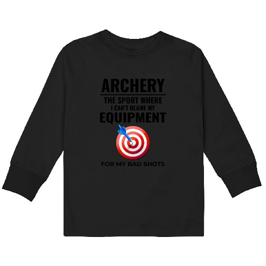 Archery Targets Archer Bullseye Shooting Sport Kids Long Sleeve T Shirts