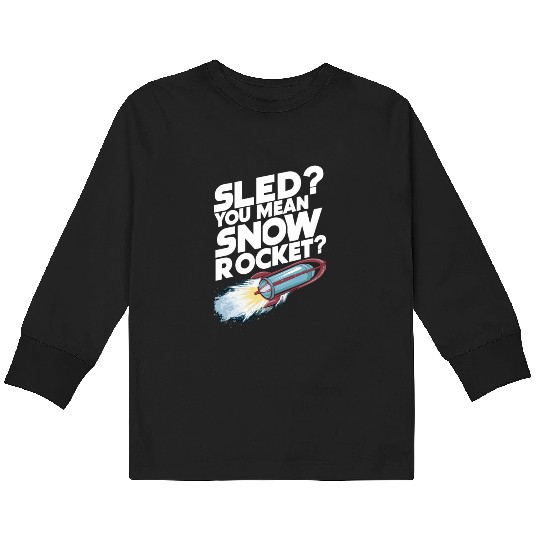Sledding Snow Sled Winter Sport Winter Outdood Kids Long Sleeve T Shirts