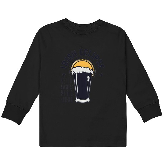Irish Solar Eclipse - Hello Darkness My Old Friend Kids Long Sleeve T Shirts