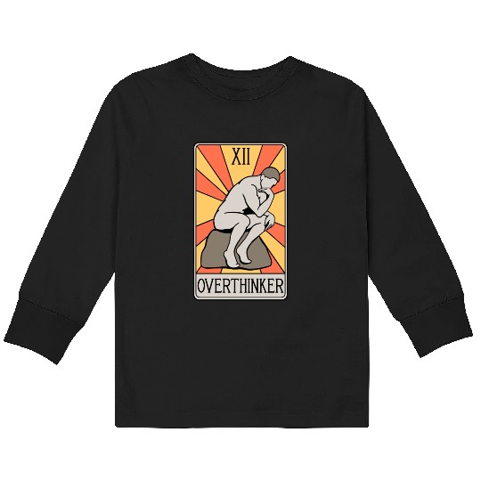Overthinker Tarot Card - Introvert - Anxiety Kids Long Sleeve T Shirts