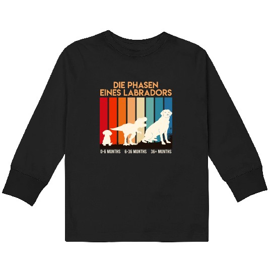 Labrador Lovers STAGES OF A LABRADOR LIFE Kids Long Sleeve T Shirts