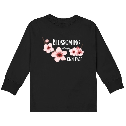 Spring floral Kids Long Sleeve T Shirts Elegant Cherry Blossom Design