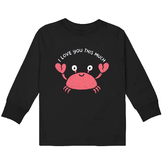 I love you this much, kawaii lobster Kids Long Sleeve T Shirts