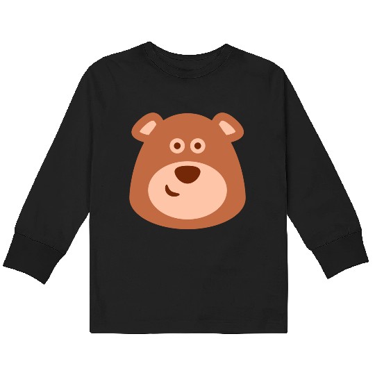 Cute Smiling Bear, Funny, Cartoon Kids Long Sleeve T Shirts