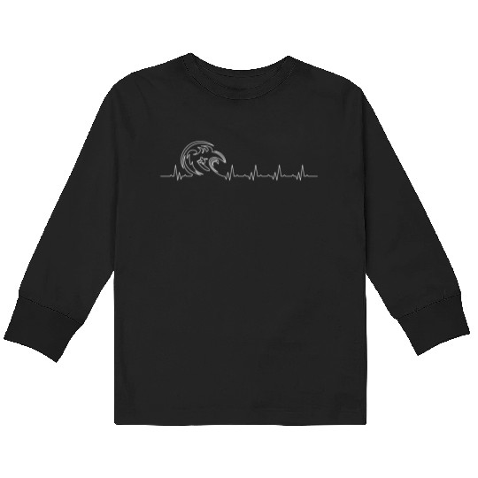 Heartbeat surfing Kids Long Sleeve T Shirts