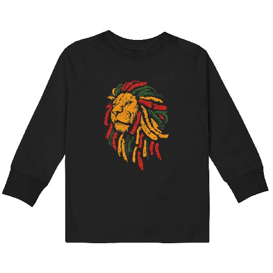 Celebrate Juneteenth Lion African American Freedom Kids Long Sleeve T Shirts