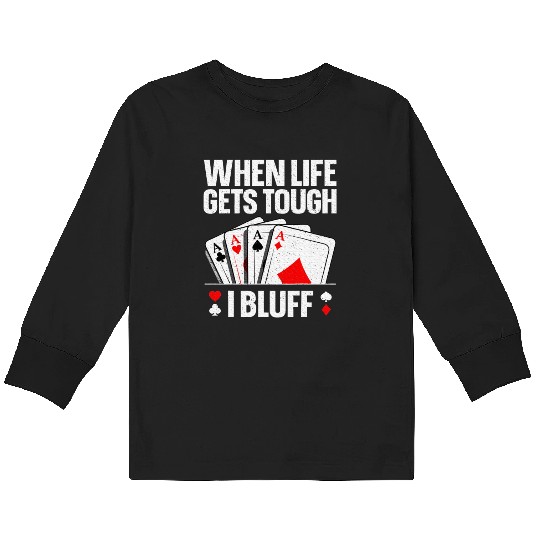 Poker Design Card Player Gambling Casino Kids Long Sleeve T Shirts