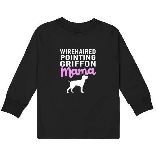 Mothers Day Wirehaired Pointing Griffon Dog Mom Kids Long Sleeve T Shirts