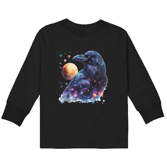 Celestial Raven Clipart Clipart, Crow Bird Witch Kids Long Sleeve T Shirts