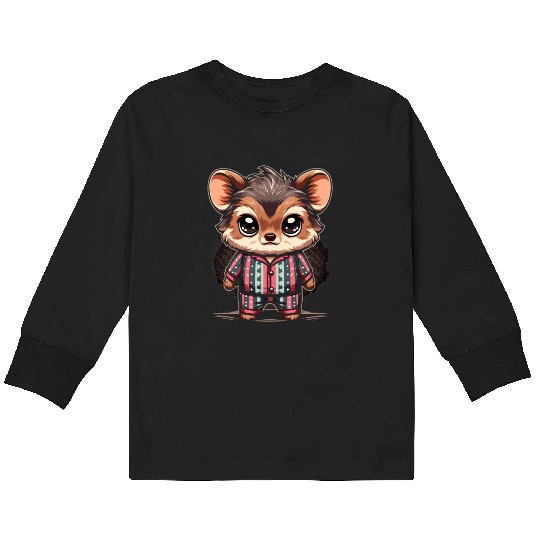 Cute Pudu Deer South America cartoon deer nature Kids Long Sleeve T Shirts