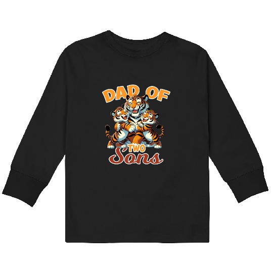 Strong Tiger with Tiger Kid for a Dad Kids Long Sleeve T Shirts