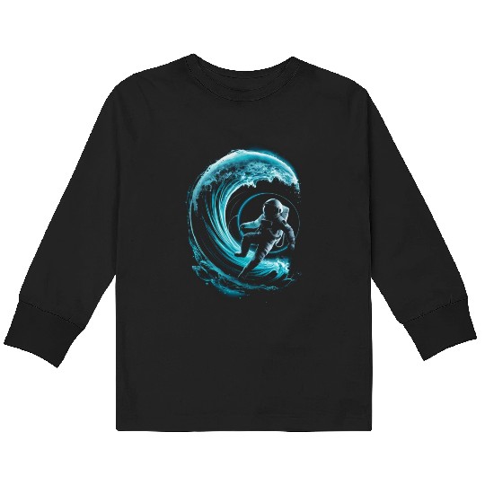 Space Surfing Classic Kids Long Sleeve T Shirts