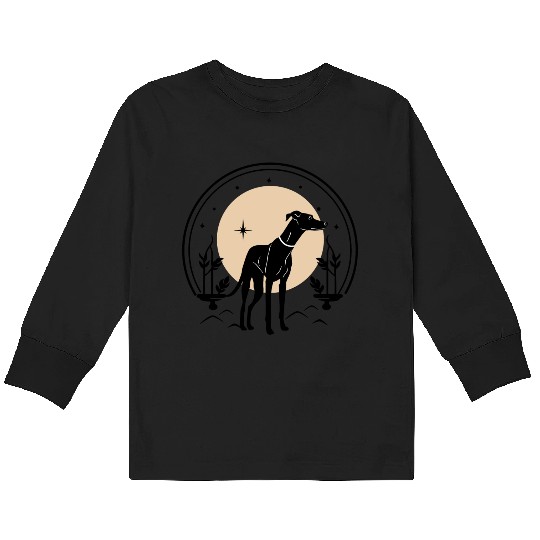 Greyhound Tarot Card Greyhound Celestial Dog Kids Long Sleeve T Shirts