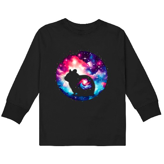 Cool Hamster Galaxy Space Art Kids Long Sleeve T Shirts