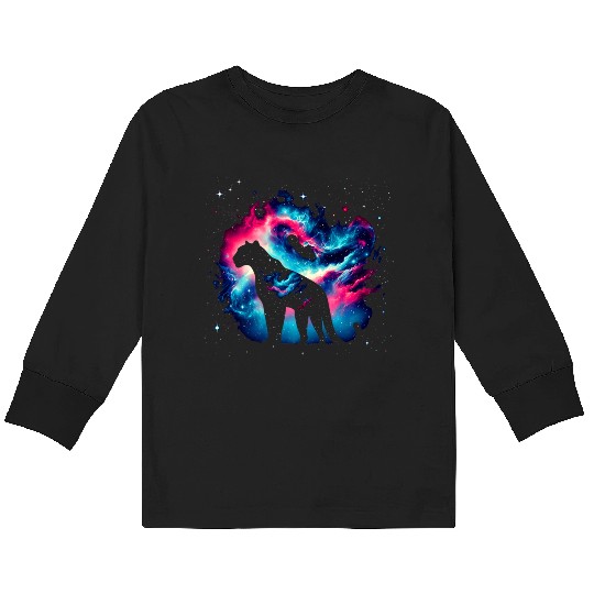 Cool Leopard Galaxy Space Art Kids Long Sleeve T Shirts