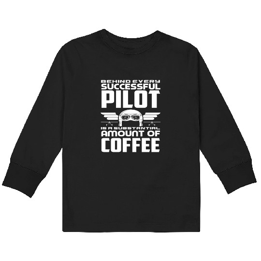Pilot Coffee Pilots Kids Long Sleeve T Shirts