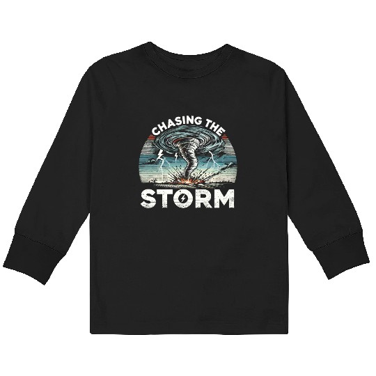 Tornado Chasing Adventures: Embrace Nature's Fury Kids Long Sleeve T Shirts