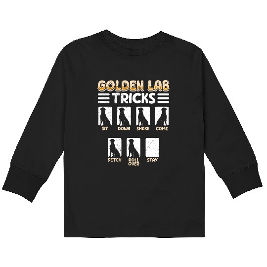 Labrador GOLDEN LAB TRICKS Labrador Dog Funny Kids Long Sleeve T Shirts