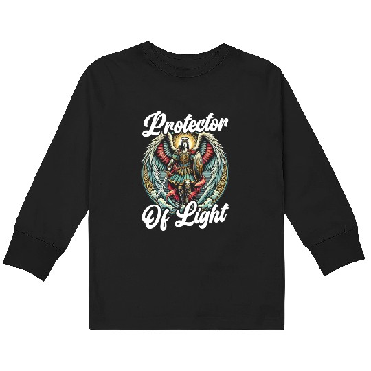Archangel Michael Catholic Christianity Angel Kids Long Sleeve T Shirts
