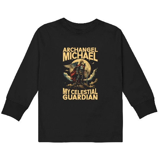 Archangel Michael Catholic Christianity Angel Kids Long Sleeve T Shirts