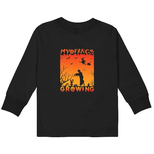 my fangs growing funny Halloween Kids Long Sleeve T Shirts