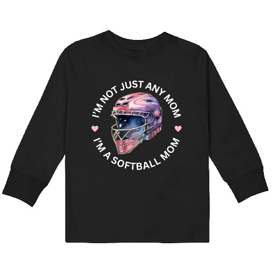 Softball Mom | Softball Mama | Game Day Kids Long Sleeve T Shirts