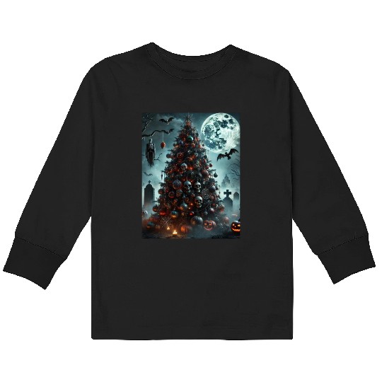 Halloween tree Kids Long Sleeve T Shirts