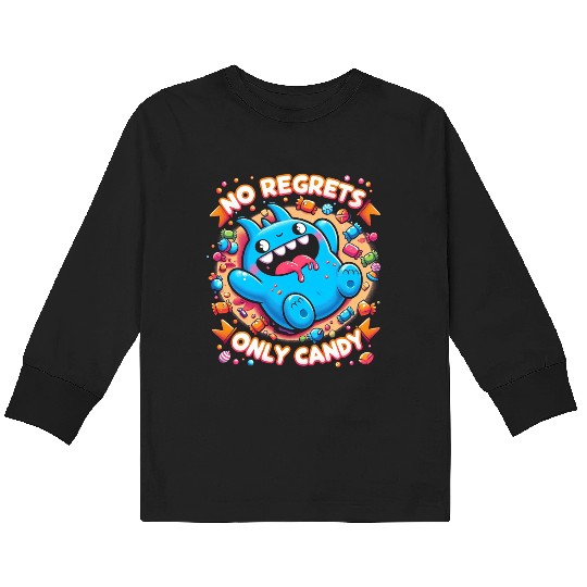 Stitch Halloween Disneyland No Regrets Only Candy Kids Long Sleeve T Shirts