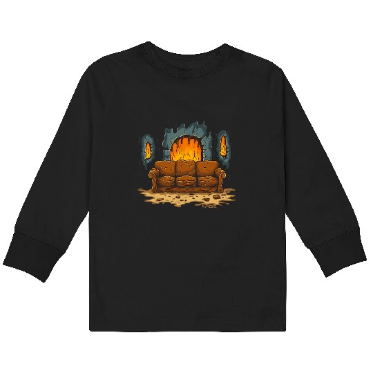 The Couch of Dungeon Hell Kids Long Sleeve T Shirts