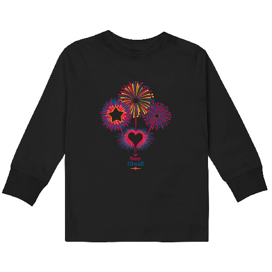 Fireworks for Diwali Celebration Kids Long Sleeve T Shirts