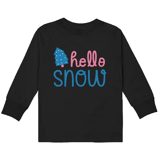 Winter Season Blue and Pink Kids Long Sleeve T Shirts